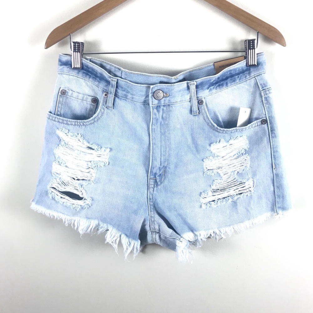 Aeropostale High-Rise Destroyed Cheeky Shorts - 10